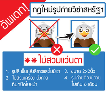 กฎการใช้รูปถ่ายสำหรับยื่นวีซ่า